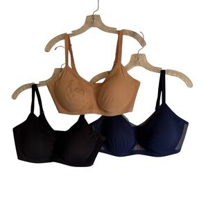 Bundle Lot (3) Honeylove Liftwear Crossover Bra Navy Black & Sand XL 38 D/DD